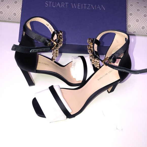 ❌SALE❌ Stuart Weitzman darknavy Nudist Silk Satin Sandals - Picture 10 of 14
